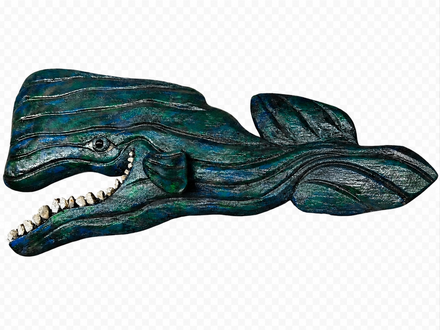 Live edge carved Whale