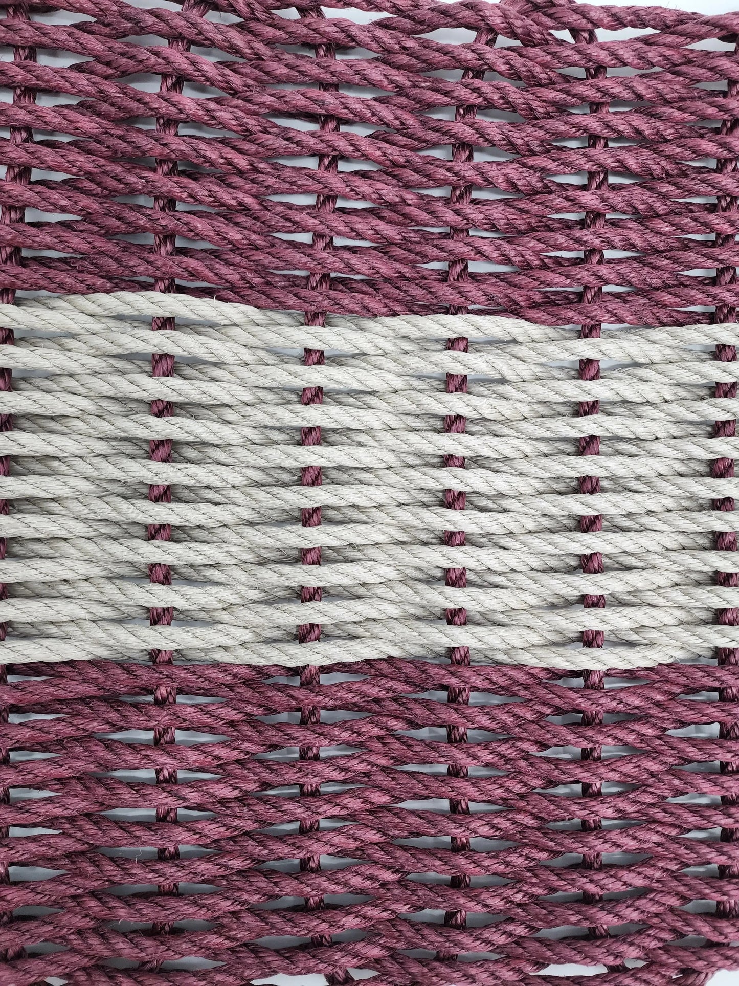 Lobster Rope Mat Burgundy and Tan