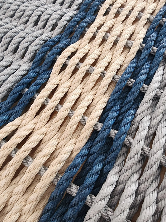 Light Gray and Light Tan with Navy Blue Accents