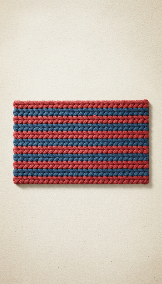 Lobster Rope Doormat in Red & Blue