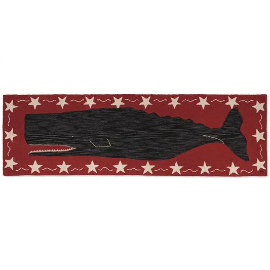 Whale Rug 30 x 8 Hooked Runner