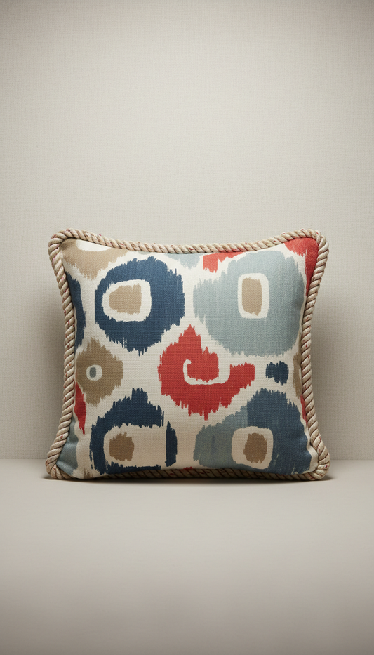 Canvas Decorative Pillow With Rope Trim